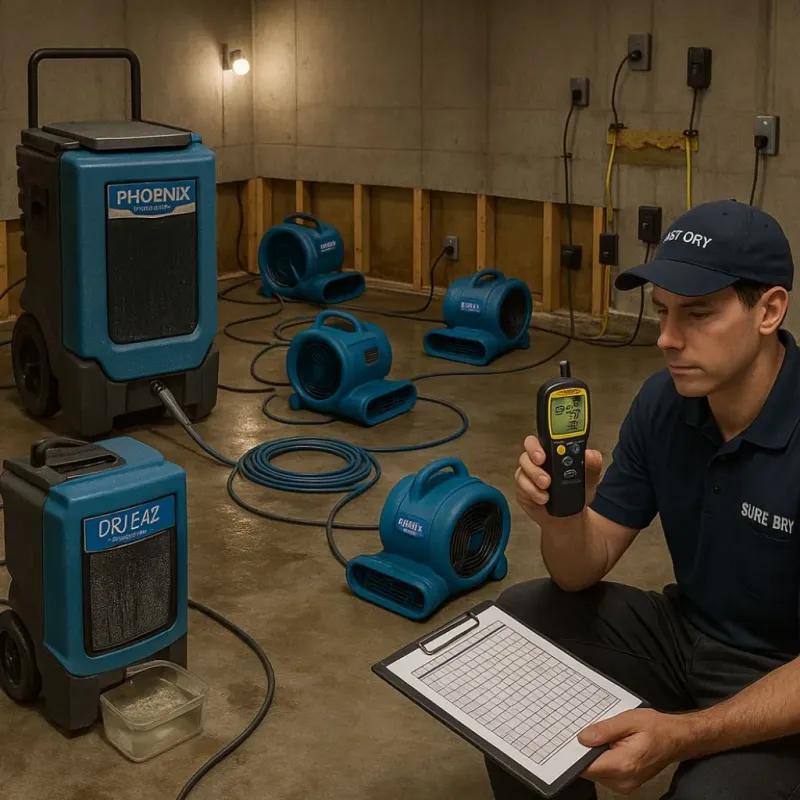 Structural Drying and Dehumidification process in Manhasset, NY